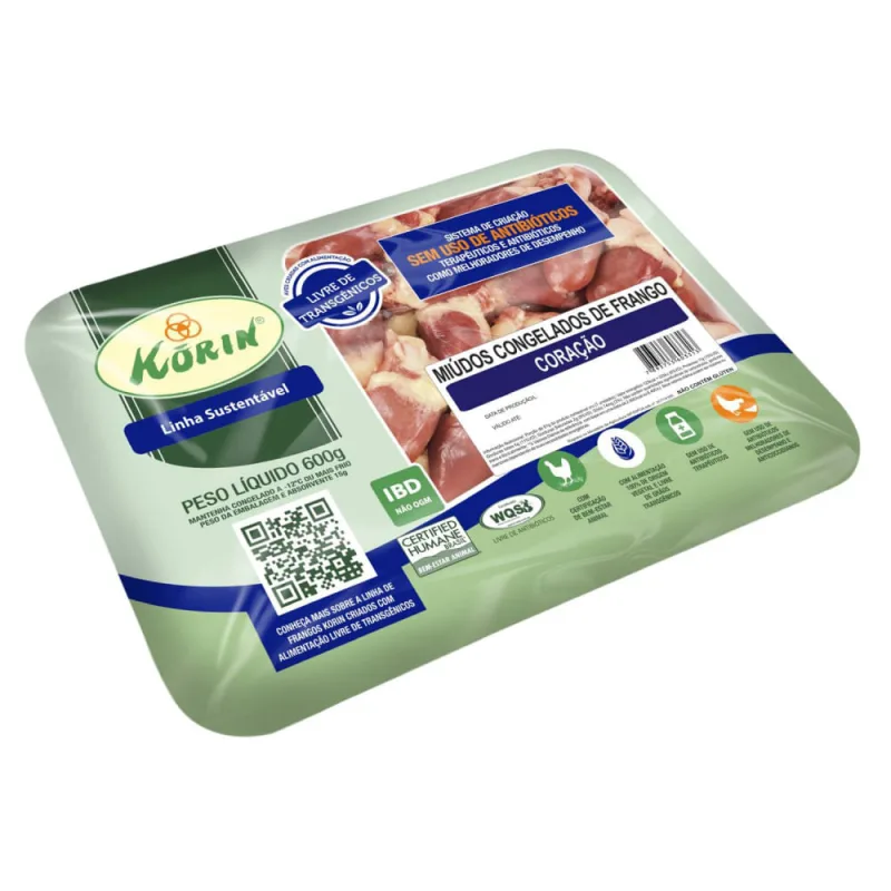 CORAÇÃO KORIN 600G SEM TRANSGENICOS BD - KORIN - Carnes E Aves