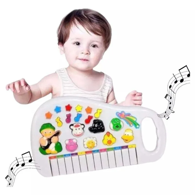 Teclado Piano Musical Com Luz Fazendinha Infantil Baby Iaiao Criança Aprendizado