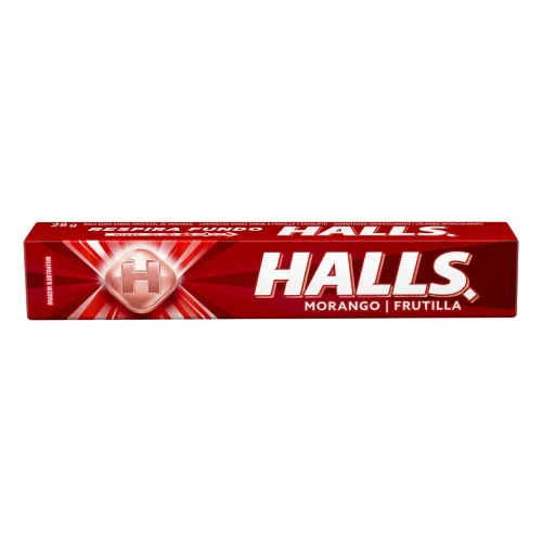 Bala Morango Halls Pacote 28g - HALLS - Mercearia