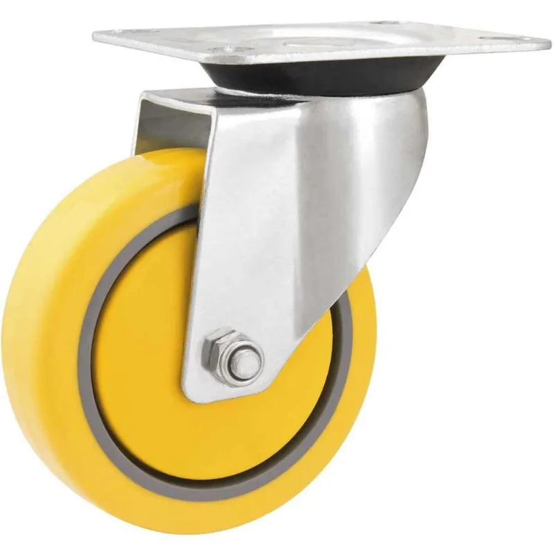 Rodízio Giratório 4", de Poliuretano e Pvc, Amarelo, Vonder OstenVonder