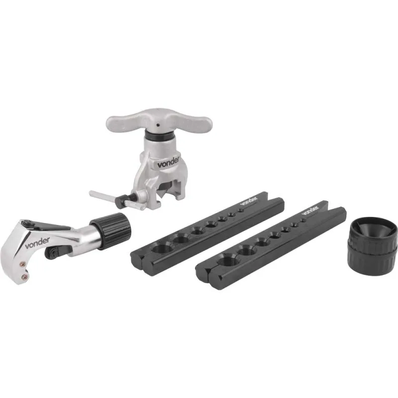 Jogo de Cortador e Flangeador de Tubos 1/8" a 1.1/8” com 6 Peças - VONDER - VONDER - Ferramentas Manuais