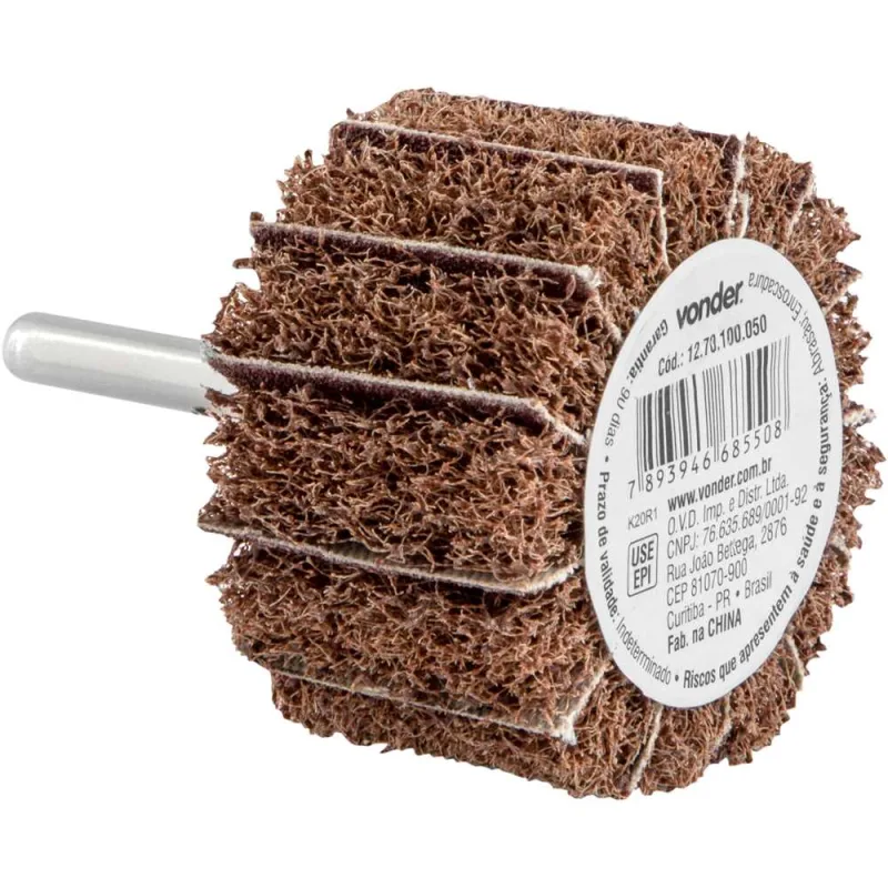 Roda com Haste para Remoção e Acabamento 50 mm x 30 mm Grão 100 VONDER - VONDER - Abrasivos