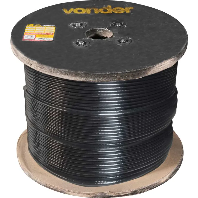 Cabo de aço plastificado preto alma de fibra 3,18mm 1/8" 6x7 VONDER - VONDER - Movimentação De Materiais