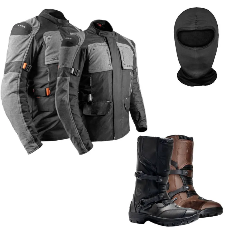 Conjunto texx armor jaqueta + bota adventure V2 + balaclava (brinde)