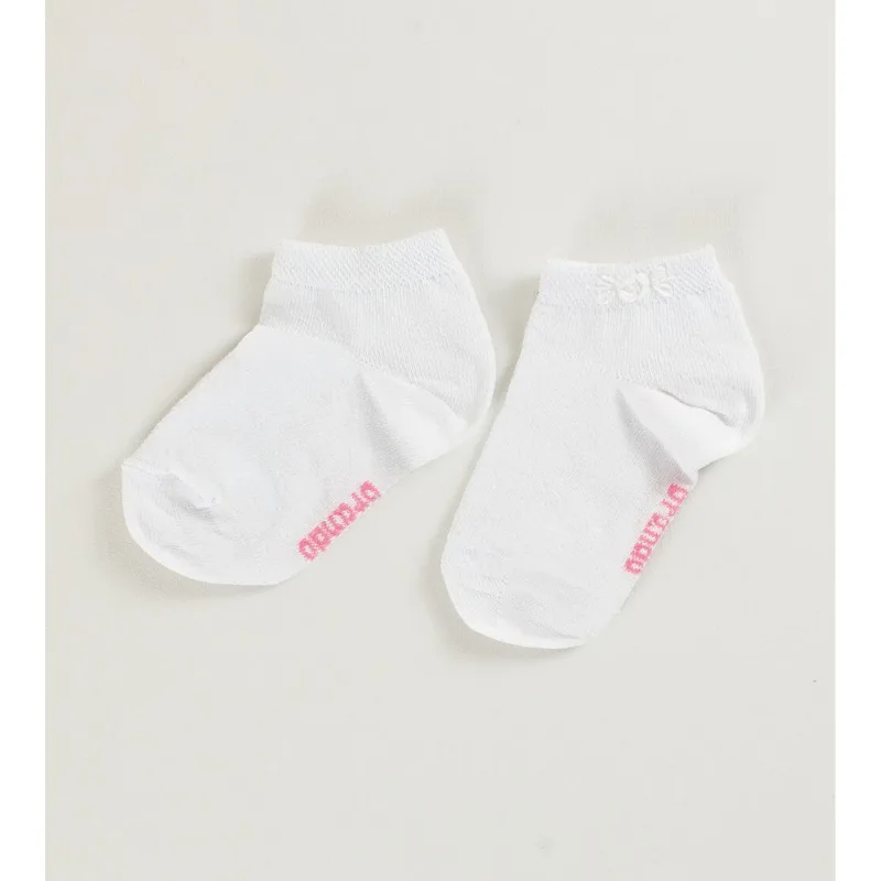 Meia com Bordado Florzinha Branca - Tam. 18 a 25 Branco - 18 a 21