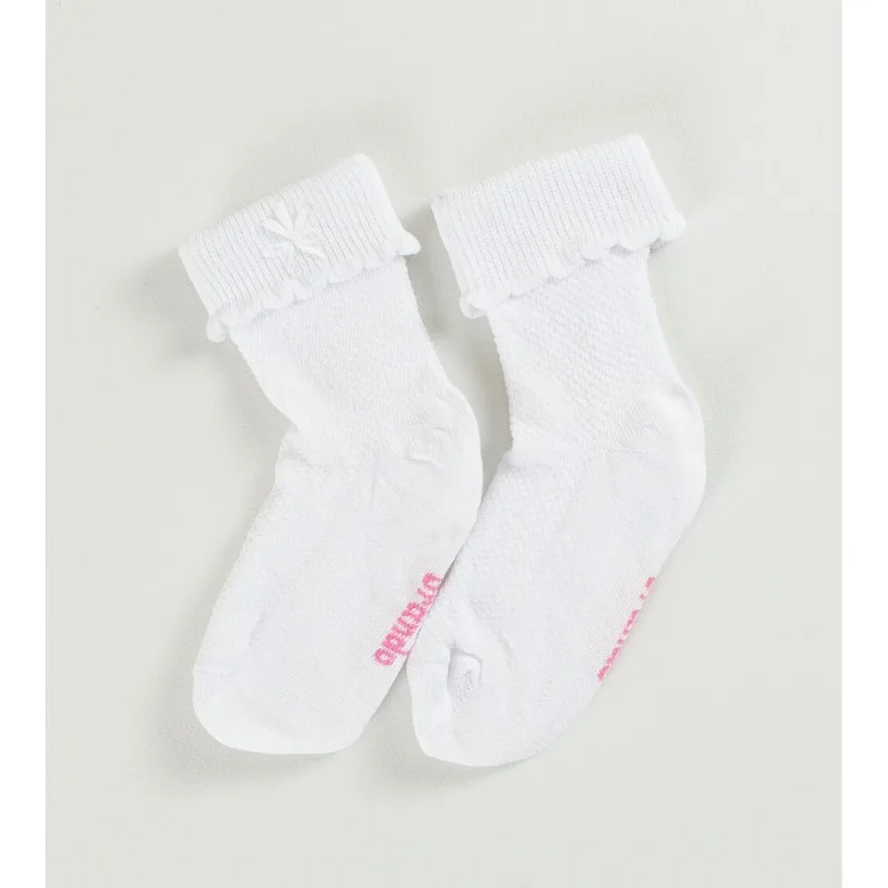 Meia com Bordado Branca - Tam. 18 a 25 Branco - 18 a 21