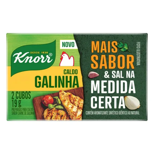 Caldo Em Tablete Galinha Knorr Mais Sabor Caixa 19g 2 Unidades - KNORR - Mercearia