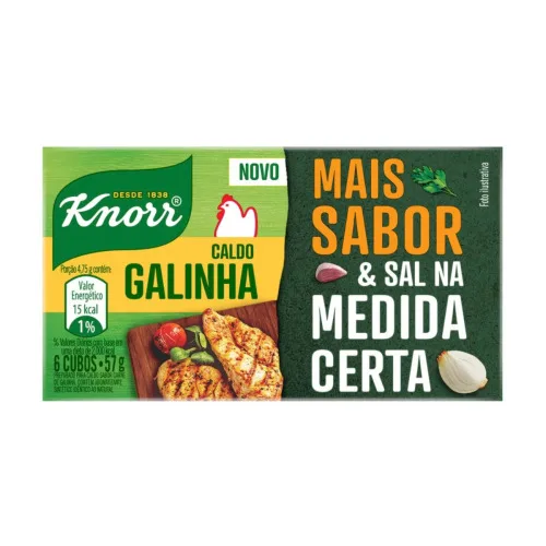 Caldo Em Tablete Galinha Knorr Caixa 57g 6 Unidades - KNORR - Mercearia