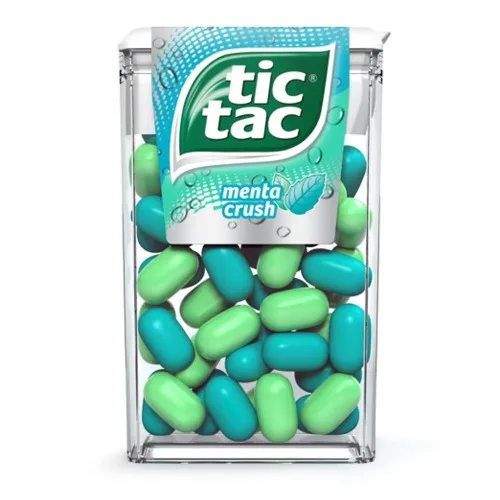PASTILHA TIC TAC SABOR MENTA CRUSH CAIXA 16G - TIC TAC