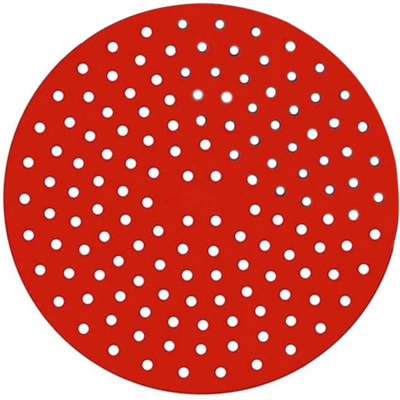 Tapete Silicone Fritadeira Air Fryer Universal Protetor Antiaderente 22 cm Redondo Vermelho