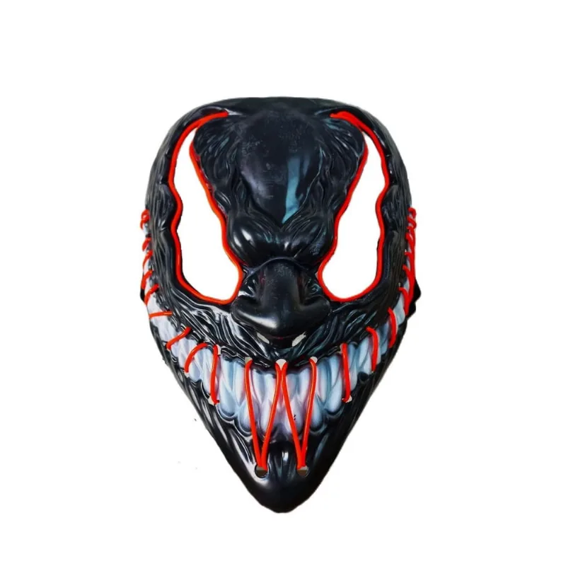 Máscara Led Venom Aranha Festa Cosplay Halloween - Vermelho