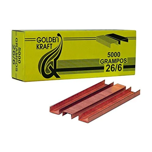 Grampos 26/6 C/5000 Cobreado - GOLDEN KRAFT - Higiene E Beleza