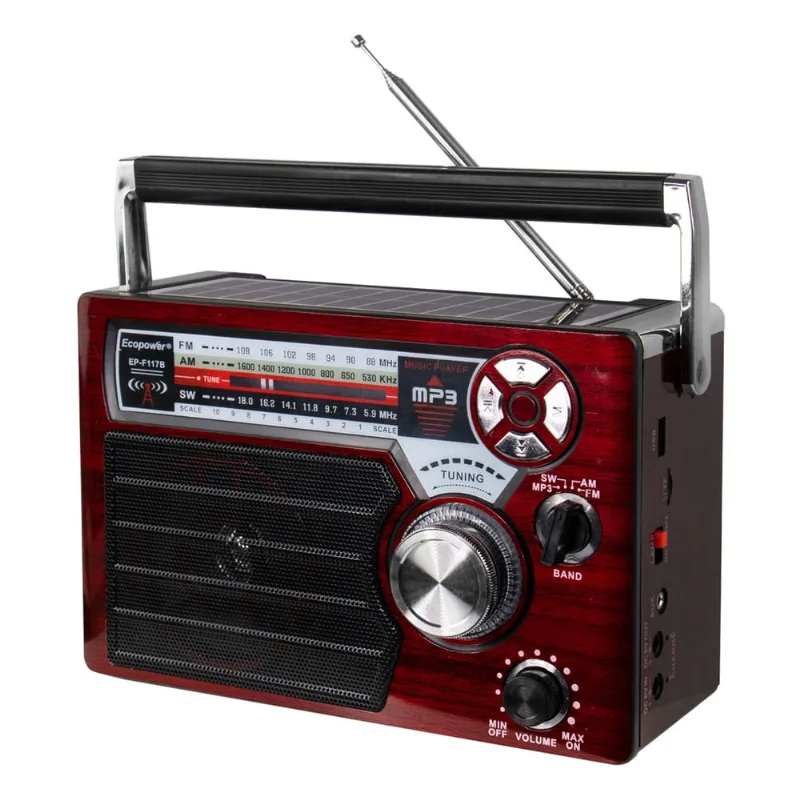 Rádio Portátil Retrô Vintage Ecopower EPF117 am/fm Bluetooth