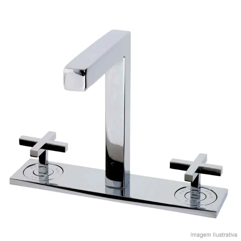 Misturador para lavatório Quadratta Clássica 1877 C85 bica alta cromado Deca - Deca