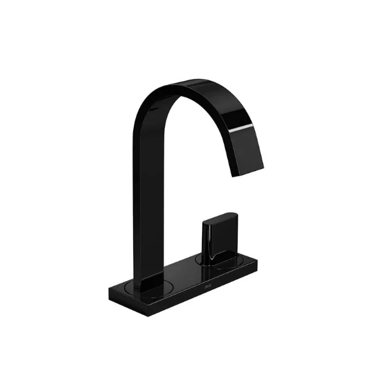 Torneira Deca de Mesa com Chapa Bica Alta para Lavatório Polo Black Noir