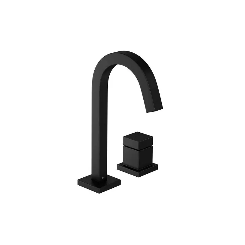 Torneira De Mesa Bica Alta Para Lavatório Cubo Black Matte Deca