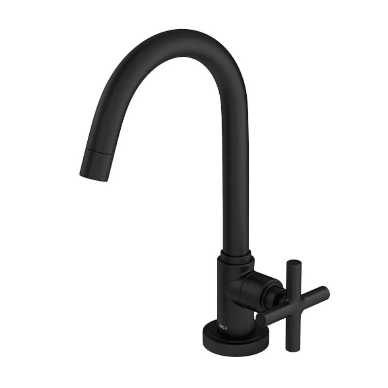 Torneira Deca Lavatório Bica Alta Duna Clássica Black Matte - DECA METAIS - Casa E Construção
