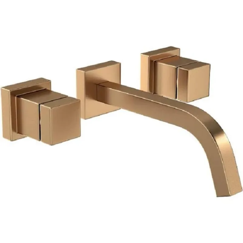 Misturador para Lavatório de Parede DN/20 Cubo Gold Matte Deca