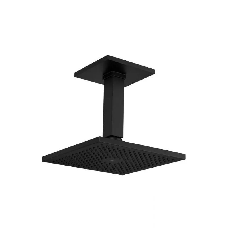 Chuveiro De Teto Quadratta Acqua Plus Quadrado Com Tubo 1992 Black Matte Deca