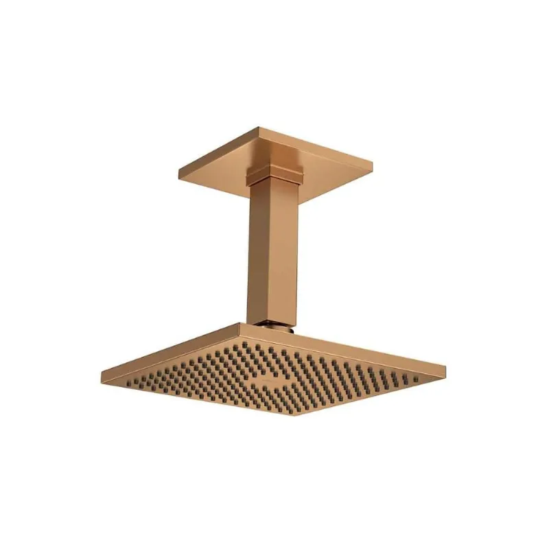 Chuveiro Quadrado com Tubo 1992 Gold Matte Deca