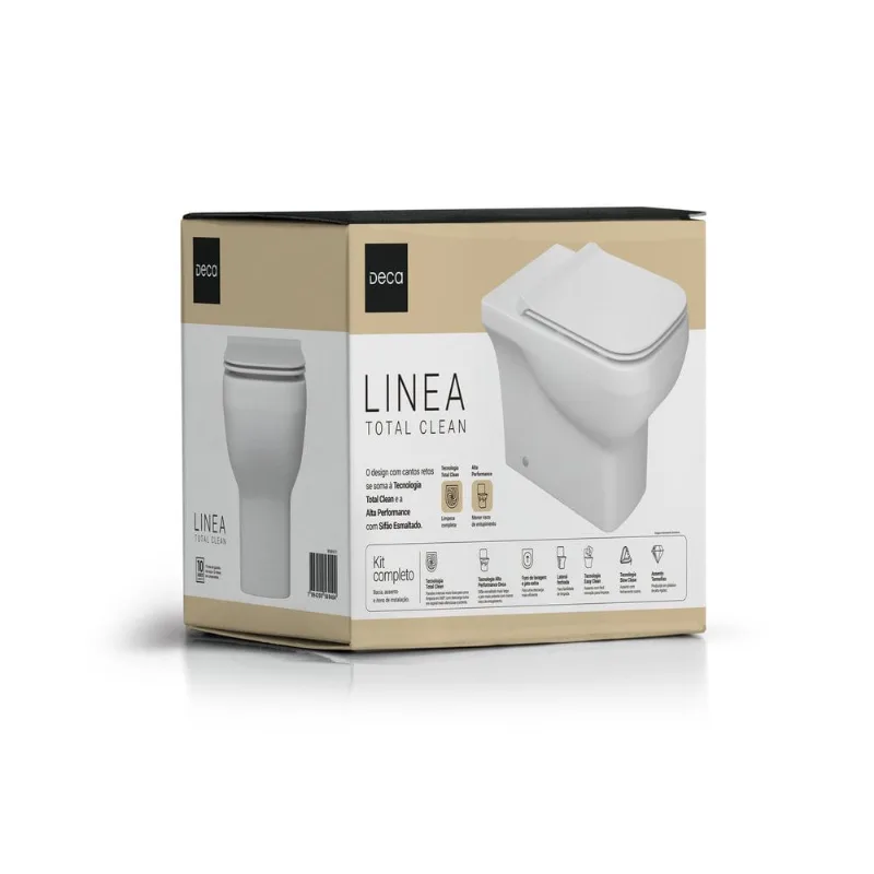 Kit Bacia Convencional Linea Total Clean Branco Kp891017 Deca