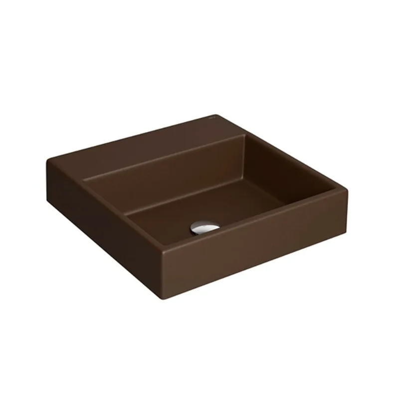 Cuba para Banheiro de Apoio Deca Quadrada 40,5x40,5cm L73 Marrom Fosco