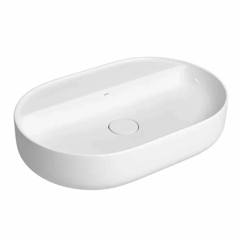 Cuba de Apoio com Mesa Oval Slim Branco Deca 40 x 60cm