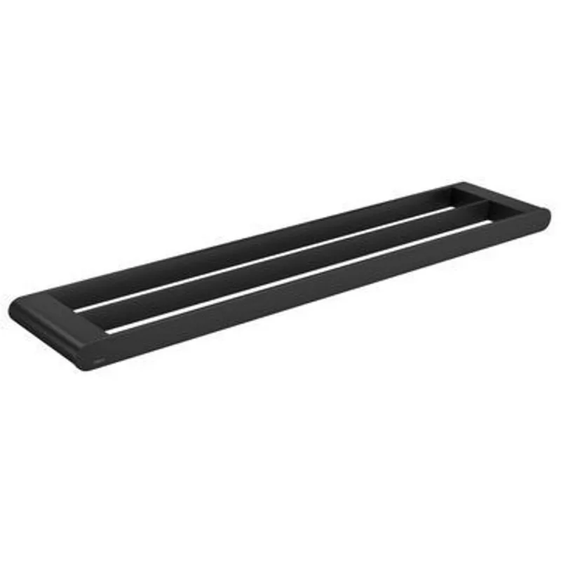 Porta Toalha Duplo 60Cm Versa Black Matte Deca