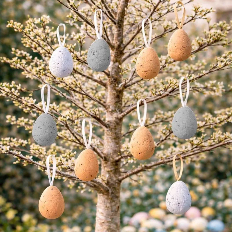 Pendente Ovinhos Decoração De Páscoa Coelho 5x3cm Kit 36pçs
