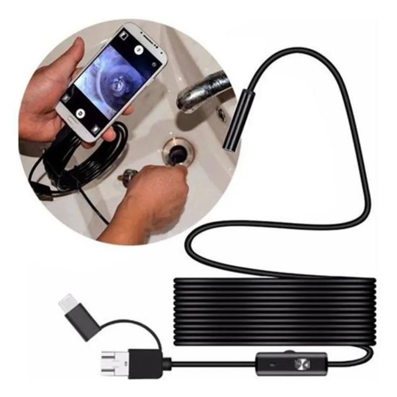 Micro Câmera Inspeção Mecânica 2m - Celular Android