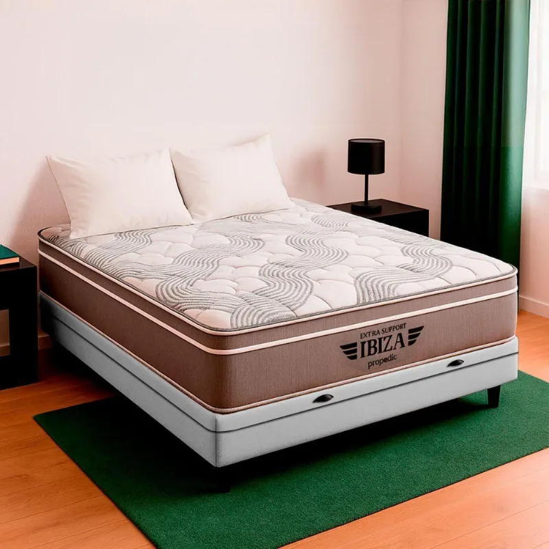 Cama Box Casal Branco E Colchão Ibiza Molas Ensacadas Vstore