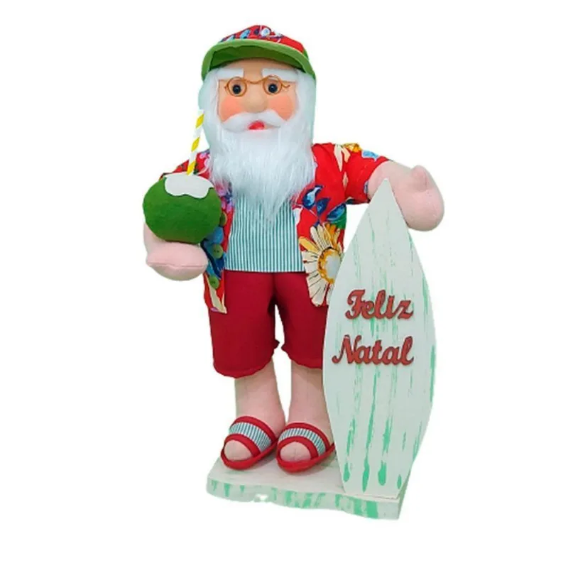 Boneco Natal Papai Noel Surfista Natalino 50cm