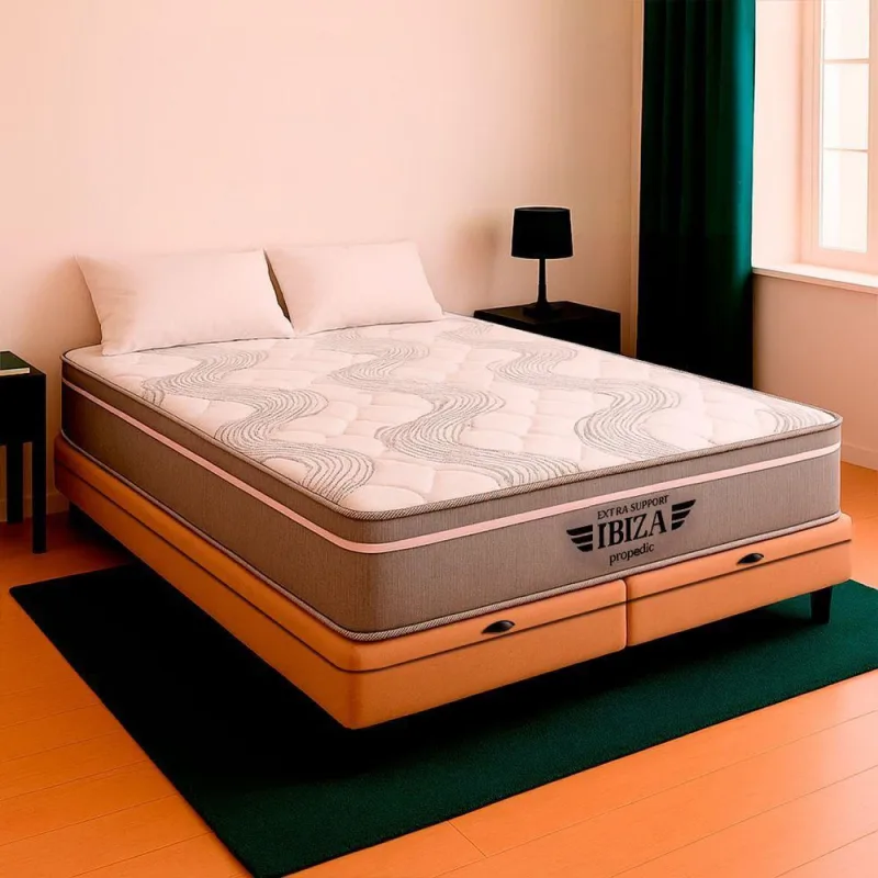 Cama Box King Bege E Colchão Ibiza Molas Vstore - OUTRAS - Colchões