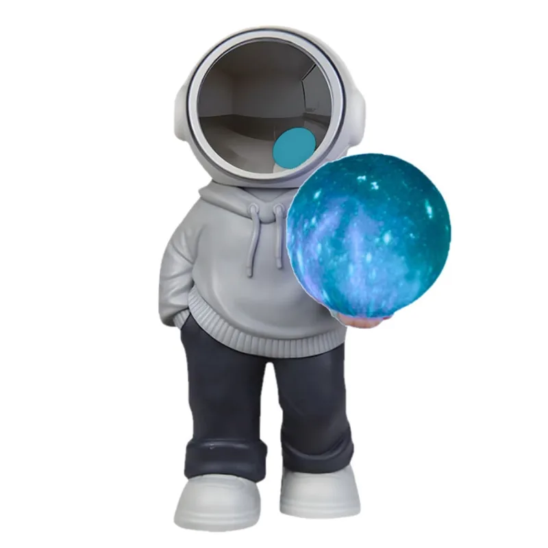 Caixa De Som Astronauta Led Bluetooth Caixinha Fm Decoração
