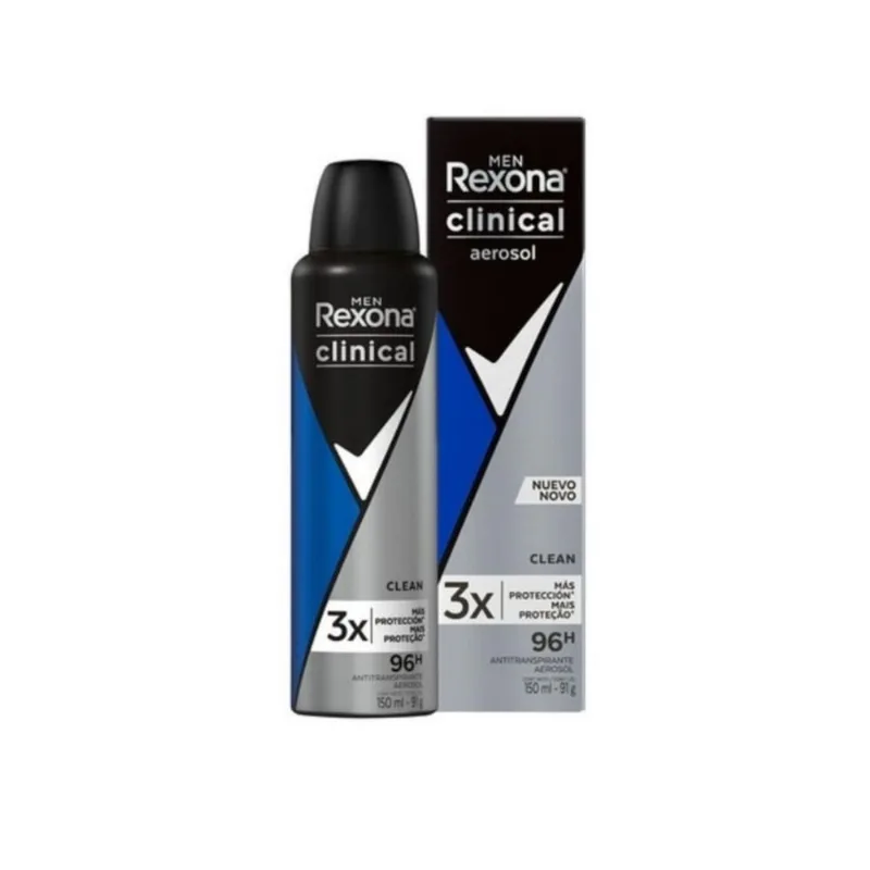 Kit Com 12 Desod Rexona Clinical Clean Aerosol 96H 150Ml