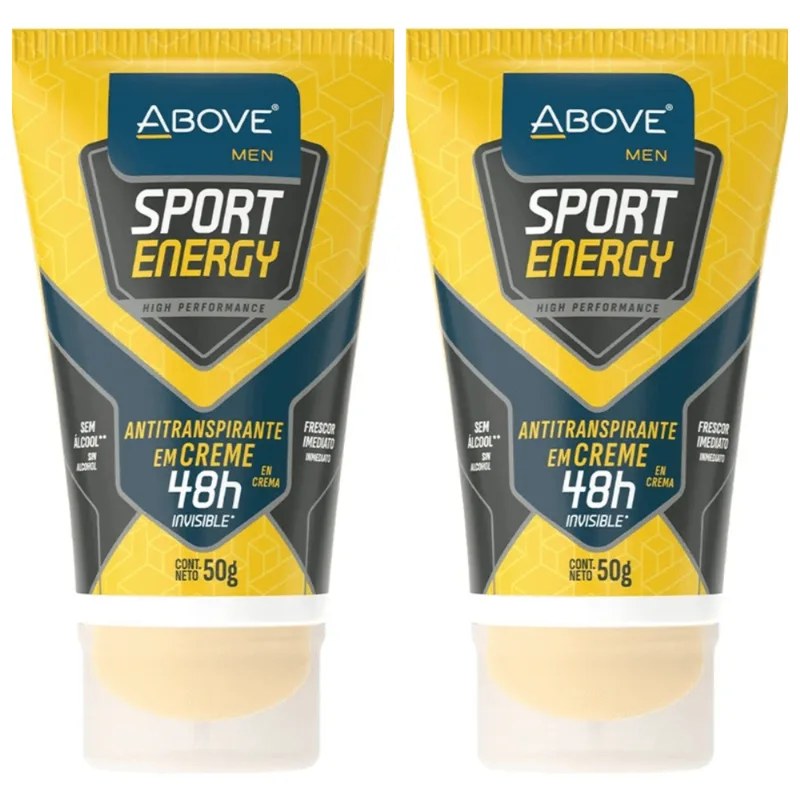 Kit c/2 Unidades de Desodorante Bisnaga Above 50g Sport Energy Men