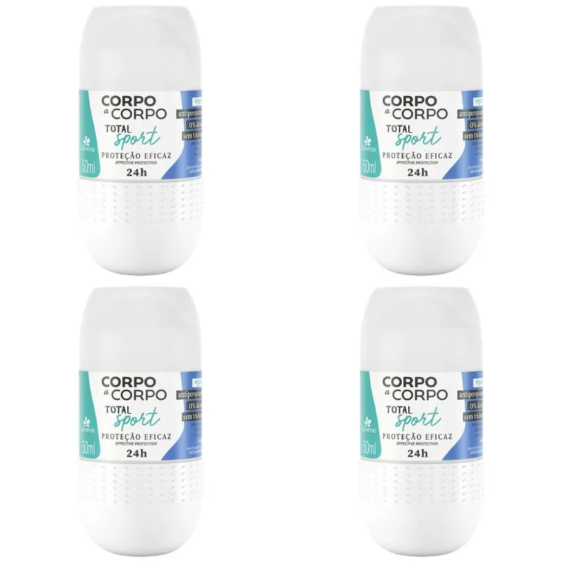 Kit c/4 Unidades de Davene Desodorante Roll-On Total Sport