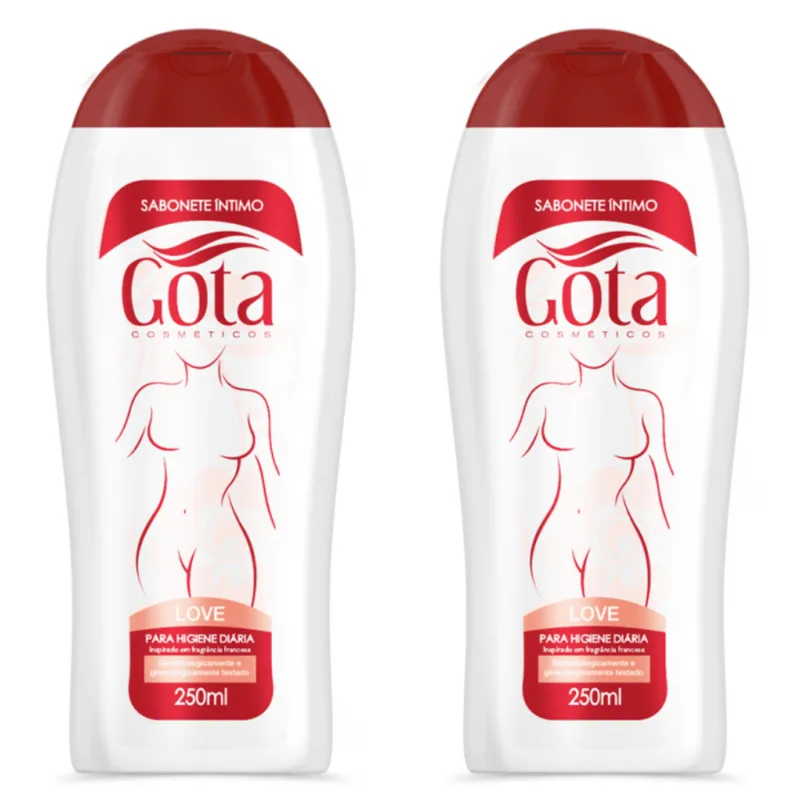 Kit c/2 Sabonetes Liquido Intimo Gota Dourada Love 250ml