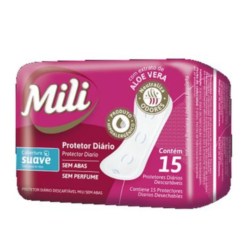 Kit c/4 Absorvente Mili Protetor Diário 15 Unidades