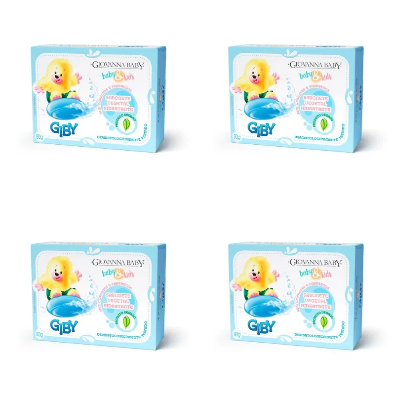 Kit c/4 Sabonetes Giovanna Baby Baby&Kids 80g Azul