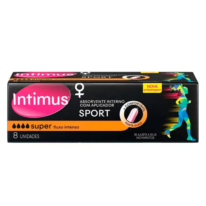 Kit com 3 Unidades de Absorvente Interno Com Aplicador Intimus Sport Super 8 Unidades