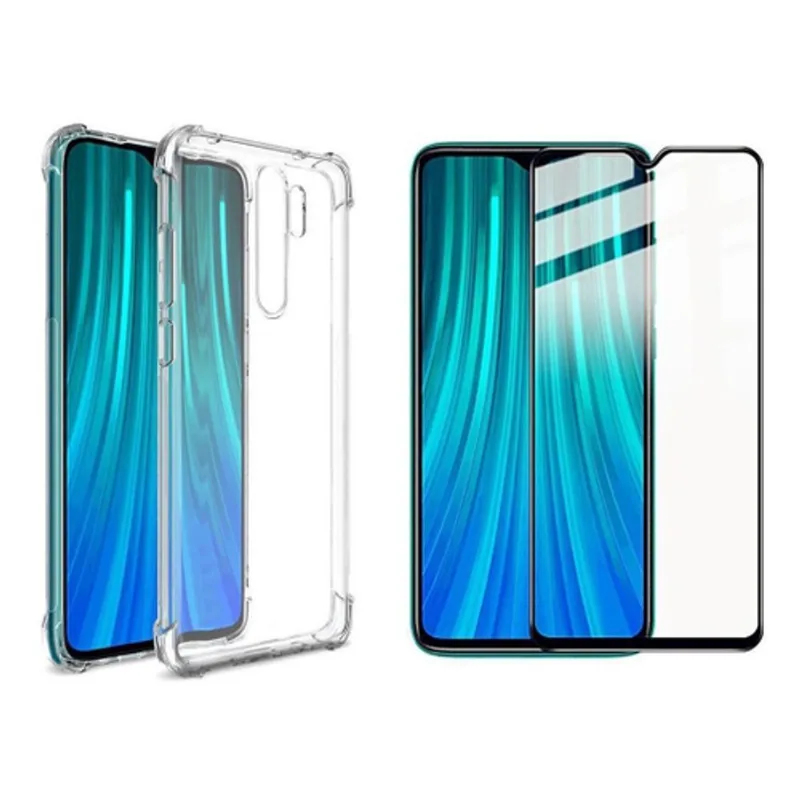 Película De Vidro Redmi Note 8 Pro + Capa Antiimpacto