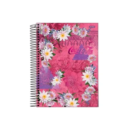 Caderno C.dura Jandaia Coke Fem 1mat.96fl Un - JANDAIA - Papelaria