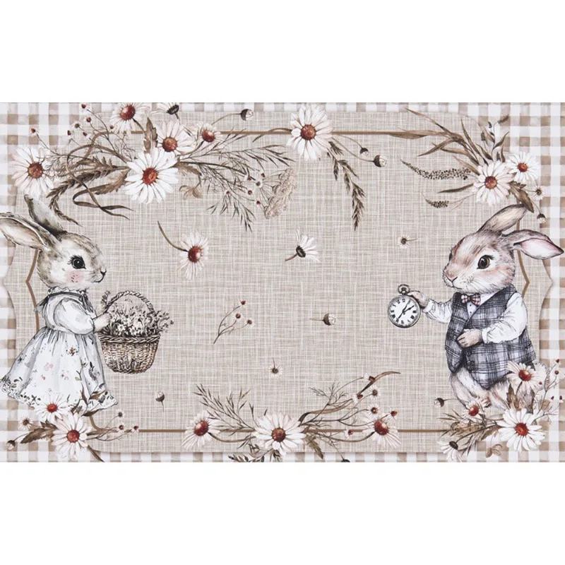 Lugar Americano Copa&Cia Páscoa 29cm x 44cm Giardino Vichy Easter Taupe Avulso