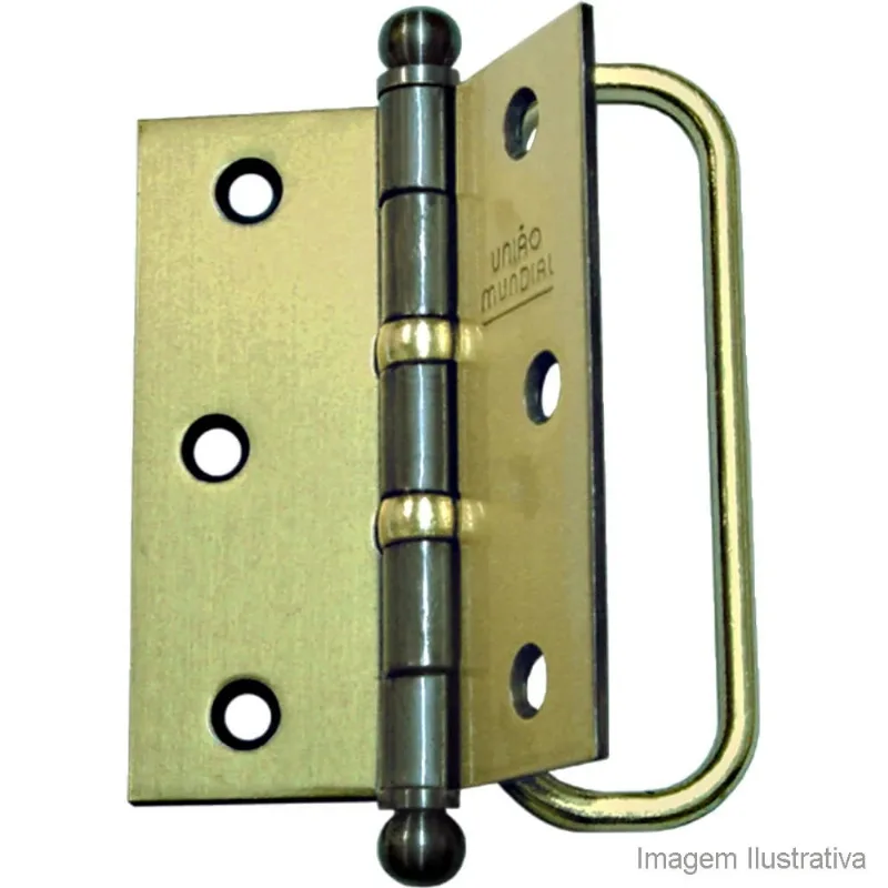 Dobradiça camarão de latão oxidado 3 1/2" União Mundial