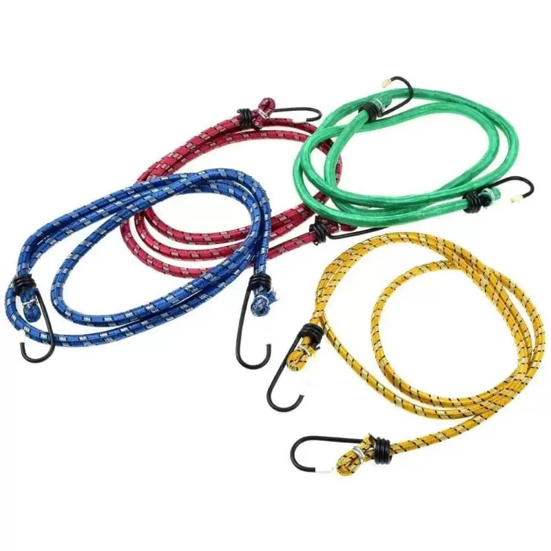 Corda Elástico 1,2 Metros Bagageiro Moto Bike Kit 04 Peças