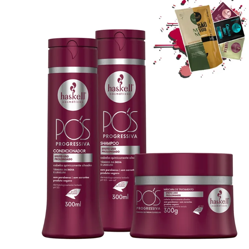 Kit Haskell Pos Progressiva Sh + Cond Mascara 300g