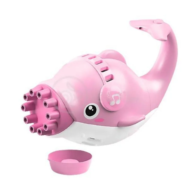 Golfinho Bolhudo Lança Bolhas Sabão Criança Infantil Rosa 4