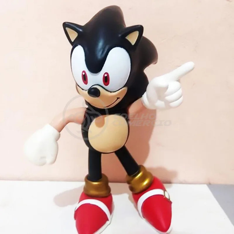 Boneco Sonic Preto Grande Super Size 23Cm - Sonic