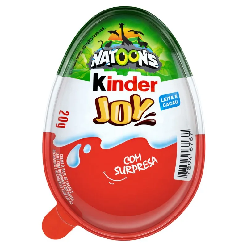 Chocolate Kinder Joy Natoons Recheio Creme de Cacau e Leite 20g